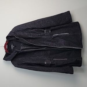 JONES Jersey Hooded Coat Black Size Large